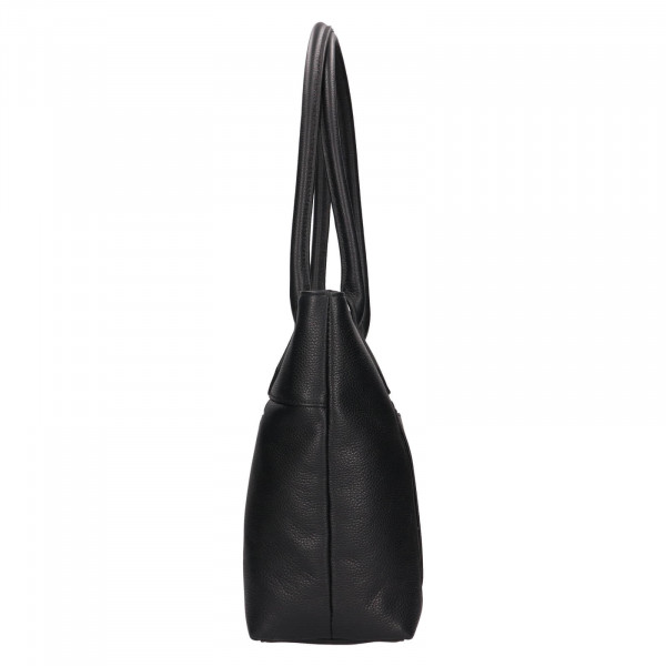 Elegantná dámska kožená kabelka Katana Lenese - čierna