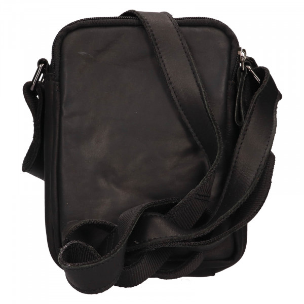 Pánska kožená taška cez rameno Greenwood Zente - čierna