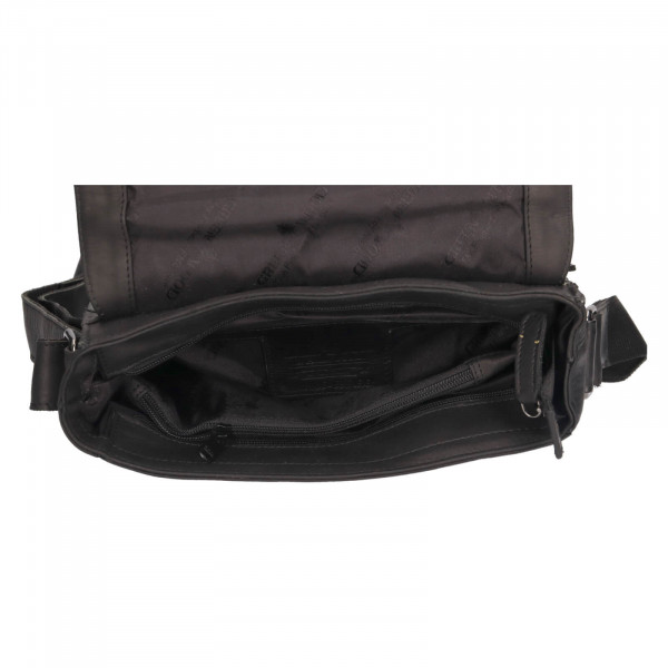 Pánska kožená taška cez rameno Greenwood Eithan - čierna