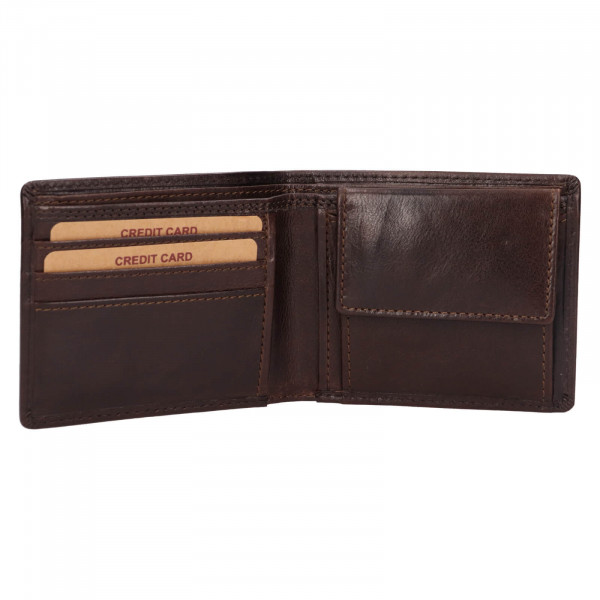 Pánska kožená peňaženka Lagen Palleto - tmavo hnedá