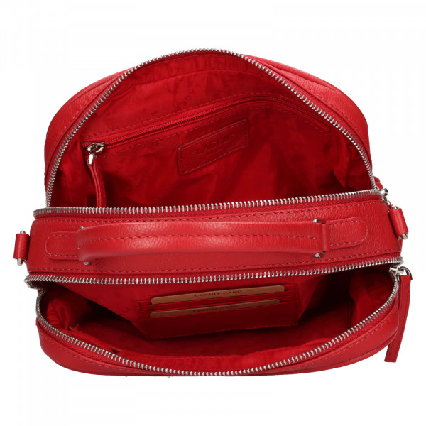 Dámska kožená crosbody kabelka Lagen Veress - červená