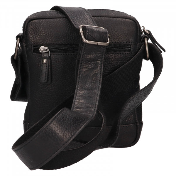 Pánská kožená taška přes rameno Lagen Kubbe - čierna