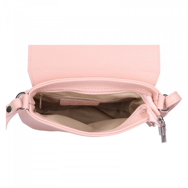 Dámska kožená crossbody kabelka Italia Alice - svetlo růžová