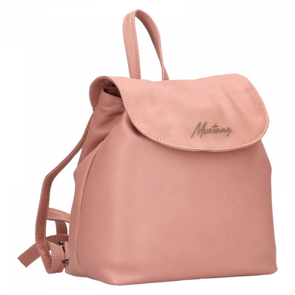 Dámsky kožený trendy batoh Mustang Martas - růžová