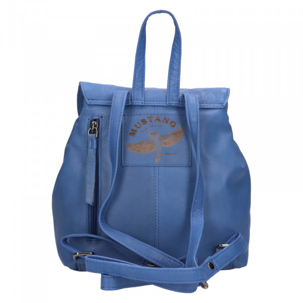 Dámsky kožený trendy batoh Mustang Martas - modrá