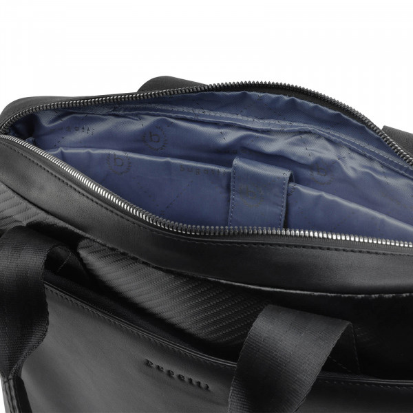 Pánska kožená taška na notebook Bugatti Lidn - čierna
