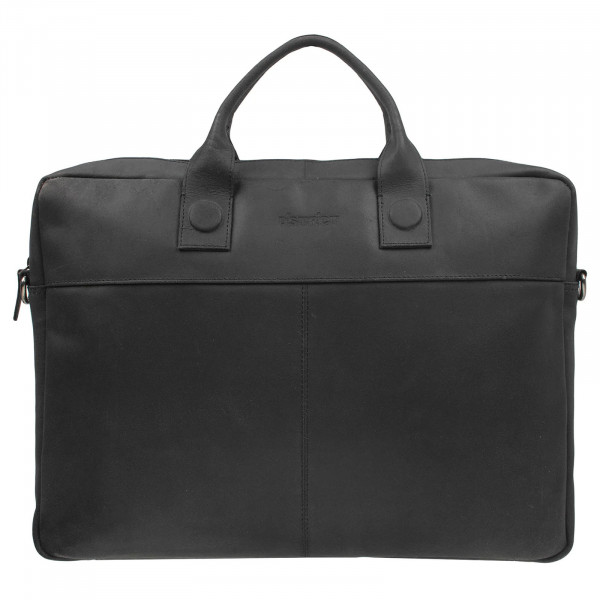 Pánska kožená taška na notebook DSTRCT Guste - čierna