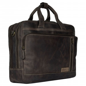 Pánská kožená taška na notebook Sparwell Dusen - tmavo hnedá