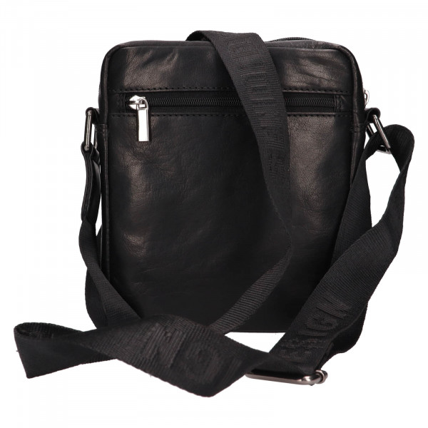 Pánska kožená taška cez rameno SendiDesign Kalte - čierna