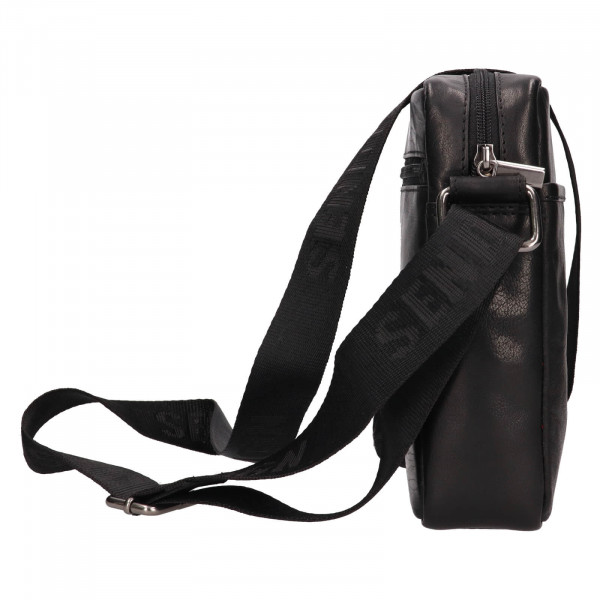 Pánska kožená taška cez rameno SendiDesign Kalte - čierna