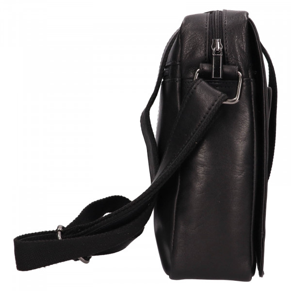 Pánska kožená taška cez rameno SendiDesign Perezs - čierna