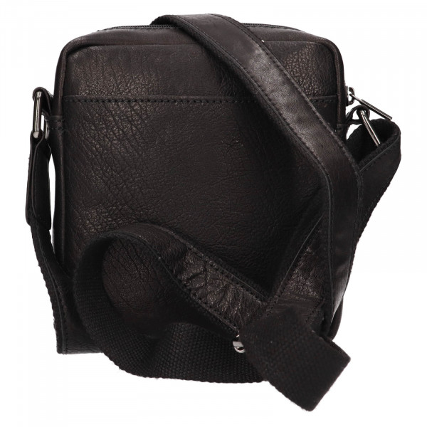 Pánska kožená taška cez rameno SendiDesign Janos - čierna