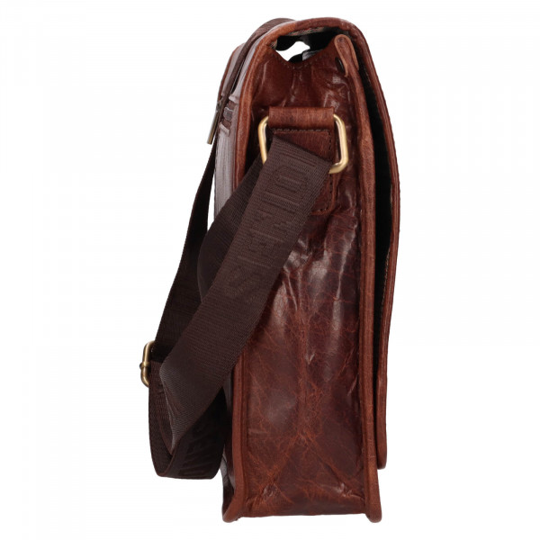 Pánská kožená taška přes rameno SendiDesign Majles - hnedá