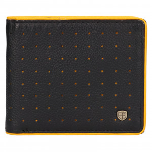 Pánska kožená peňaženka Peterson Krystof - čierno-žltá