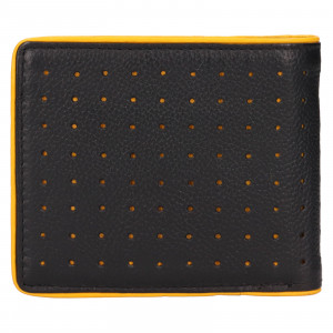 Pánska kožená peňaženka Peterson Krystof - čierno-žltá