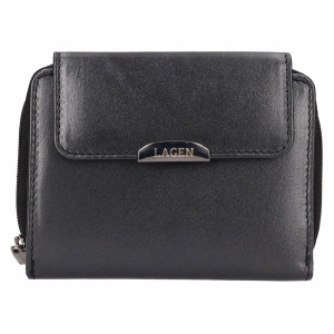 Malá dámska kožená peňaženka Lagen Spare - čierna