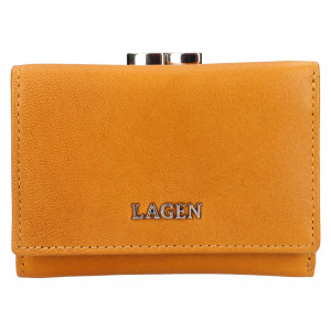Malá dámska kožená peňaženka Lagen Kayra - žltá