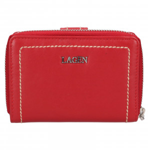 Malá dámska kožená peňaženka Lagen Yola - červená