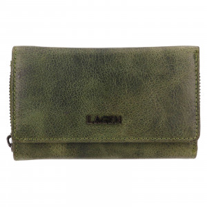 Malá dámska kožená peňaženka Lagen Erett - zelená