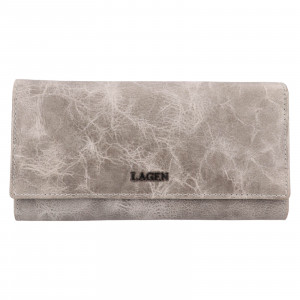 Malá dámska kožená peňaženka Lagen Dorote - šedá