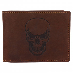 Pánska kožená peňaženka Lagen Skeleton - hnedá