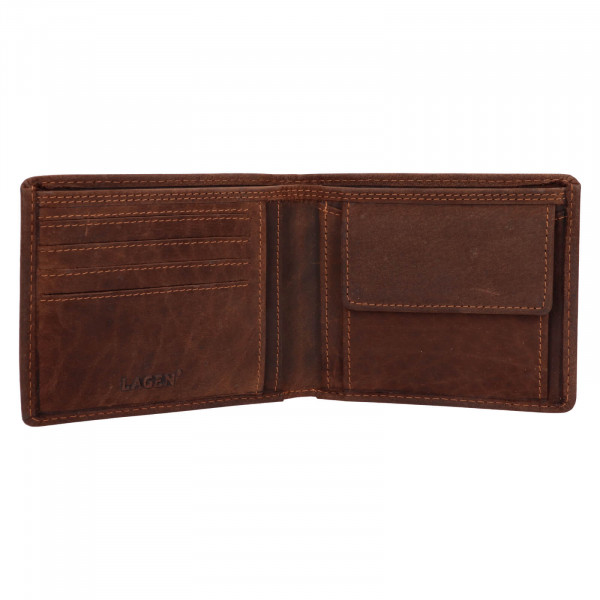 Pánska kožená peňaženka Lagen Egell - tmavo hnedá