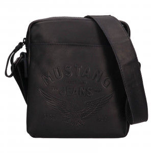Pánska kožená taška cez rameno Mustang Demos - čierna