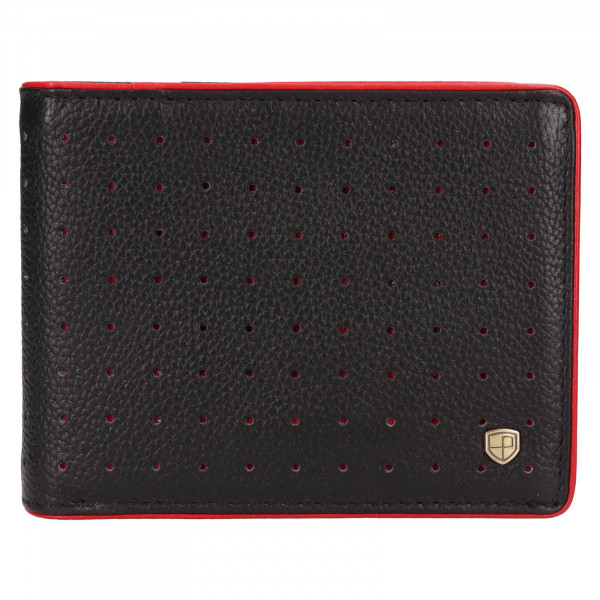 Pánska kožená peňaženka Peterson Filip - čierno-červená