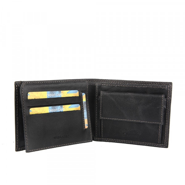 Pánska kožená peňaženka Harvey Miller Bill - čierna