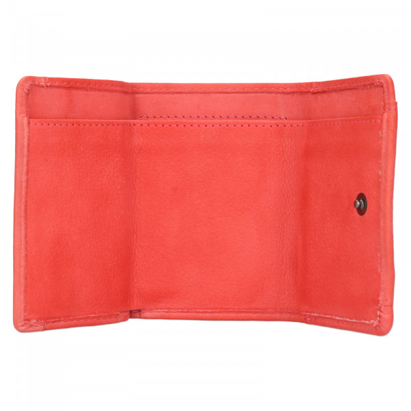 Dámska kožená slim peňaženka Lagen Mellba - oranžovo-červená