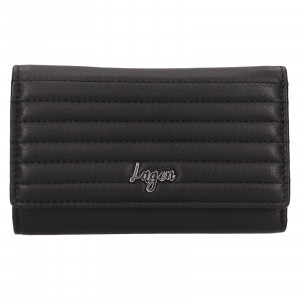 Malá dámska kožená peňaženka Lagen Annika - čierna