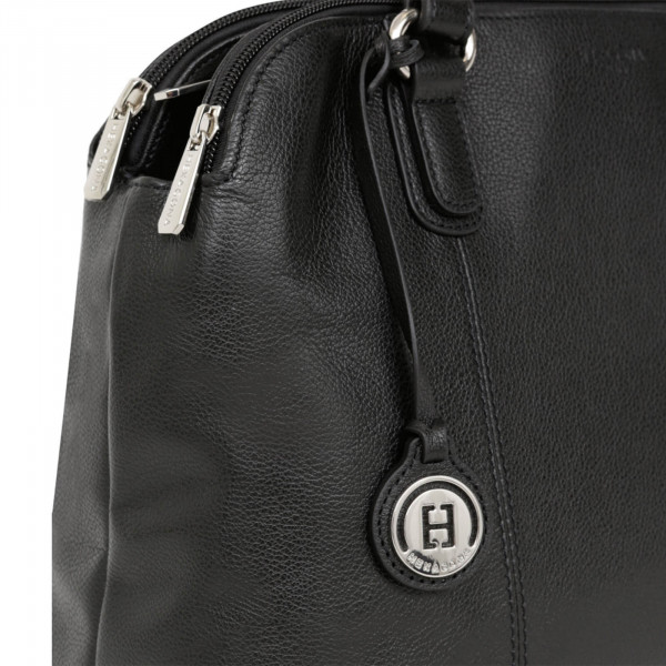 Dámska kožená kabelka Hexagona Brita - čierna