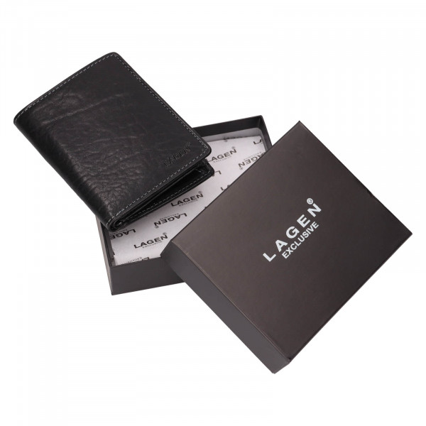 Pánska kožená peňaženka Lagen Apolos - čierna