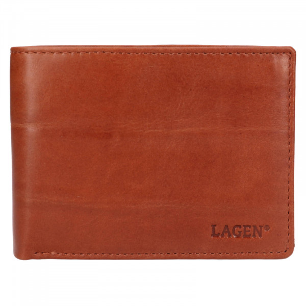 Pánska kožená peňaženka Lagen Murel - koňak