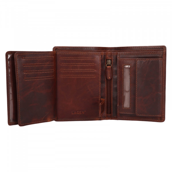 Pánska kožená peňaženka Lagen Rikard - hnedá