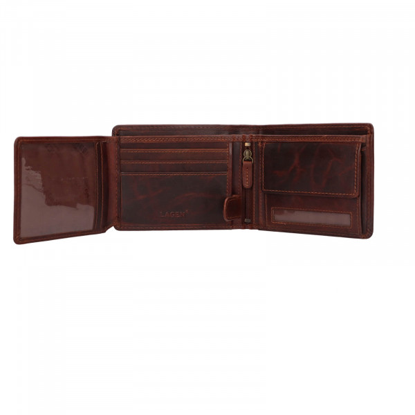 Pánska kožená peňaženka Lagen Majvor - hnedá