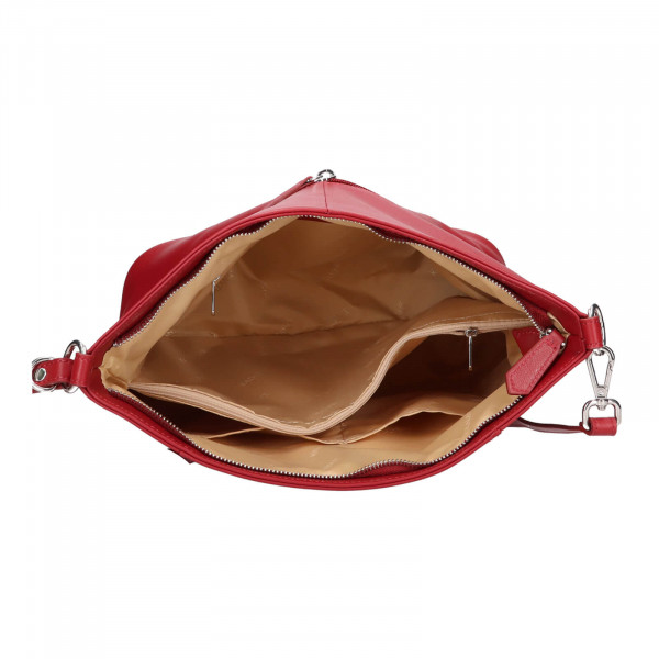 Dámska kožená kabelka cez rameno Katana Botilda - červená