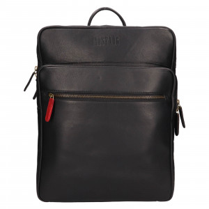 Kožený batoh na notebook Mustang Sevila - čierna