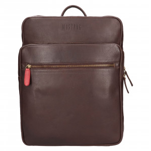 Kožený batoh na notebook Mustang Sevila - hnedá