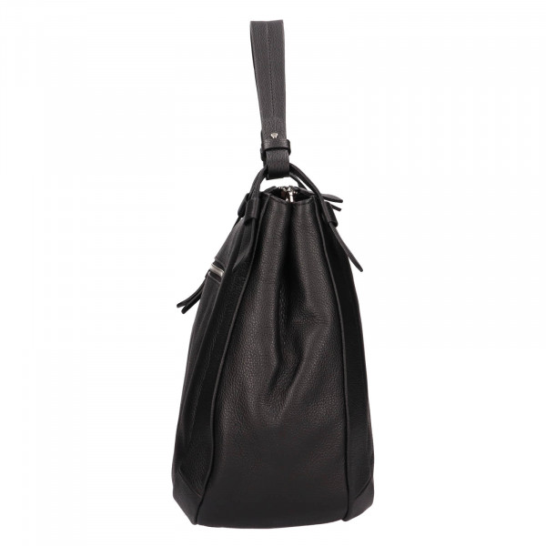 Dámska kožená kabelka Gianní Conti Matilda - čierna