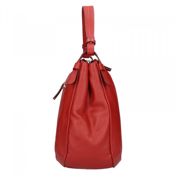 Dámska kožená kabelka Gianní Conti Matilda - červená