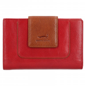 Dámska kožená peňaženka Marta Ponti Yvon- červeno-hnedá