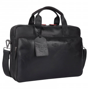 Pánska kožená taška na notebook Sparwell Niklaus - čierna