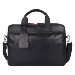 Pánska kožená taška na notebook Sparwell Niklaus - čierna