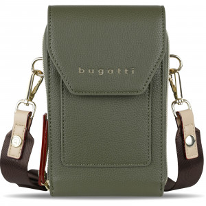 Dámska kožená kabelka na telefón a doklady Bugatti Aldea - zelená