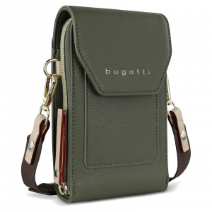 Dámska kožená kabelka na telefón a doklady Bugatti Aldea - zelená