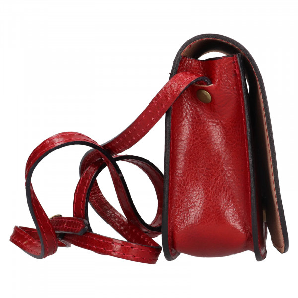 Dámska crossbody kožená kabelka Italia Helen - červená