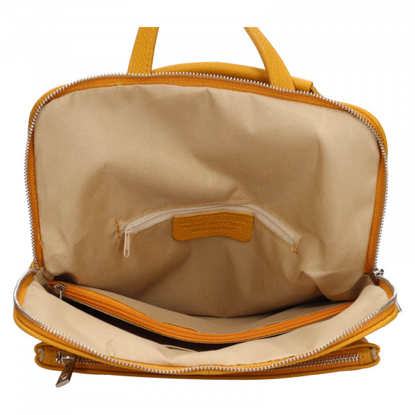 Dámska kožená batôžko-kabelka Italia Ella - žlutá