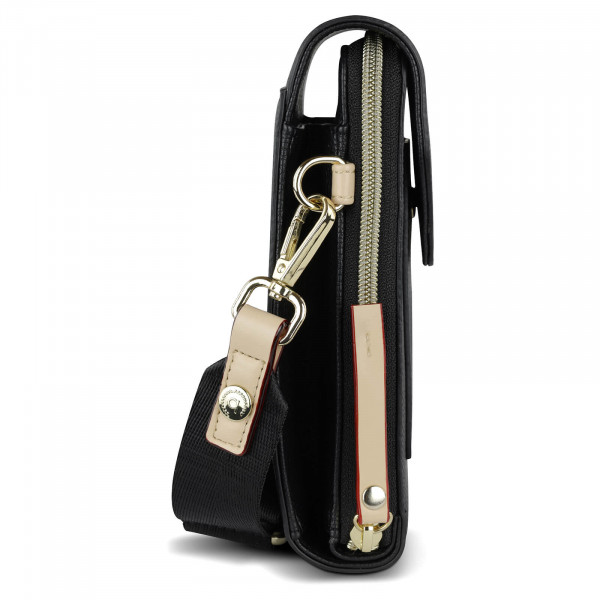 Dámska kožená kabelka na telefón a doklady Bugatti Aldea - béžová