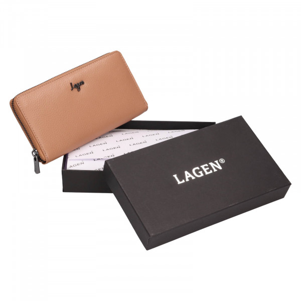Dámska kožená peňaženka Lagen Saxana - svetlo hnedá
